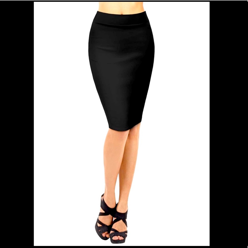 NWT Black H&C Women's Scuba Stretchy Pencil Skirt